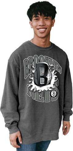 Blue 84 NBA Officially Licensed Crewneck Sweatshirt Ringspun Slam Mascot Black in Saudi Arabia