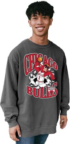 Blue 84 NBA Officially Licensed Crewneck Sweatshirt Ringspun Slam Mascot Black in Saudi Arabia