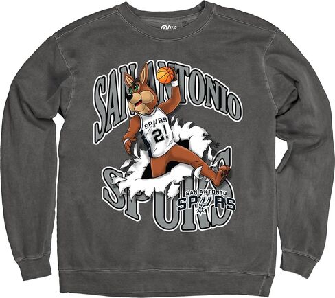 Blue 84 NBA Officially Licensed Crewneck Sweatshirt Ringspun Slam Mascot Black in Saudi Arabia