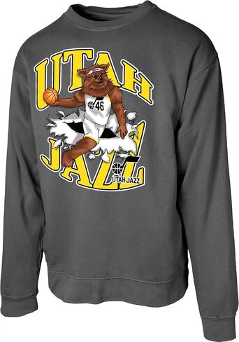 Blue 84 NBA Officially Licensed Crewneck Sweatshirt Ringspun Slam Mascot Black in Saudi Arabia