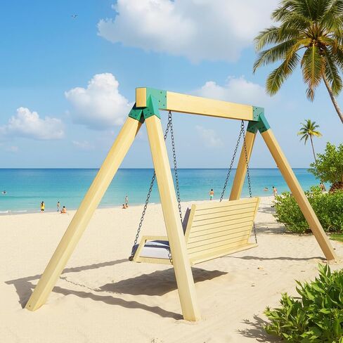 مجموعات الأرجوحة بين قوسين - 2 أقواس Swingset Swingset ثقيلة مع جميع أجهزة التثبيت ، التثبيت البسيط - أجزاء مجموعة الأرجوحة DIY （أخضر） in Saudi Arabia