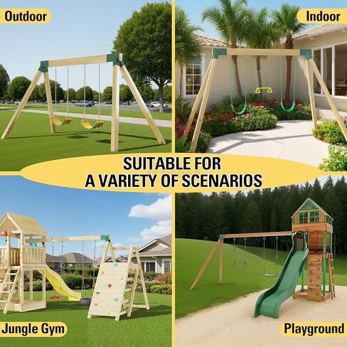 مجموعات الأرجوحة بين قوسين - 2 أقواس Swingset Swingset ثقيلة مع جميع أجهزة التثبيت ، التثبيت البسيط - أجزاء مجموعة الأرجوحة DIY （أخضر） in Saudi Arabia