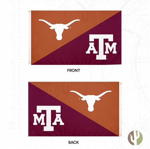 جامعات Desert Cactus Texas UT Austin Longhorns X Tamu Aggies Rivies Flag Banner 100 ٪ Polyester Indoor Outdoor 3X5 FET (علم المنافسين) in Kuwait
