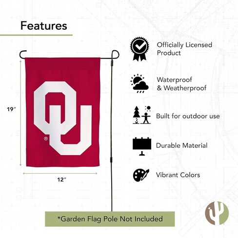 Desert Cactus The University of Oklahoma TUO Garden Flag – 19 x 12 inch Oklahoma Sooners Banner, For Outdoor Display and Events (Design D) in Saudi Arabia