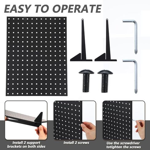 Peg Board Display Stand for Vendors with 12 Hooks Metal Tabletop Pegboard Display Stand for Craft Shows 17" X 13" Retail Display Racks Peg Board Organizer Holder Black in Saudi Arabia