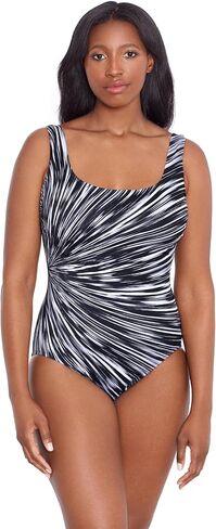 Women's Panel Scoopneck Tank One Piece Swimsuit in Kuwait