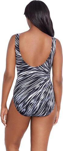 Women's Panel Scoopneck Tank One Piece Swimsuit in Kuwait