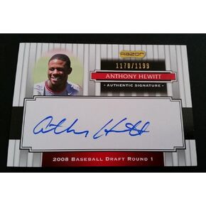 Anthony Hewitt Phillies 2008 Razor Signature Draft Round 1 Autograph JG3 - MLB Motoprooged Cards in Saudi Arabia