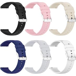 6-Pack Compatible with FITVII HM08 HM58/ for iTech Active 3 /Amzhero-Runfit D26 / Virozis P67 / GADIXY G301 / KALOC Smart Watch Fitness Tracker Bands, 16mm Soft Silicone Adjustable Wristband Straps Replacement Bands in Kuwait