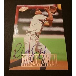 Robert Smith Braves 1996 Fleer Excel #133 Authentic Signed Autograph M15 - MLB Autographed Baseball Cards in Saudi Arabia
