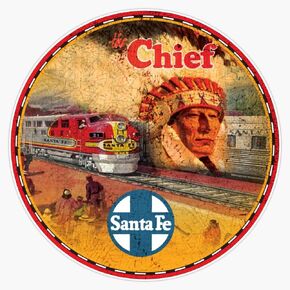 Santa Fe Railroad Chief Sticker Pumper Sticker Vinyl Decal 5 " in Saudi Arabia