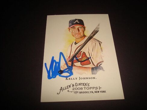 Kelly Johnson Braves 2008 Allen & Ginter #188 Signed Authentic Autograph 920 - MLB Autographed Baseball Cards in Saudi Arabia