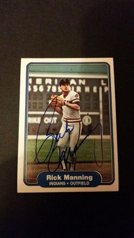 Rick Manning Indians 1982 Fleer #374 Brewers Authentic Signed Autograph FB15 - Baseball Slabbed Autographed Cards in Saudi Arabia