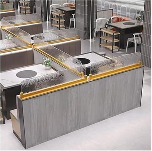 TIST Stainless Steel Privacy Screen Partitions for Catering Areas Semi-Transparent Glass Restaurant Screen Partitions, Semi-Privacy Screen Partitions for Offices, Hotels and Bars(Gold,39.4x11.8in) in Saudi Arabia