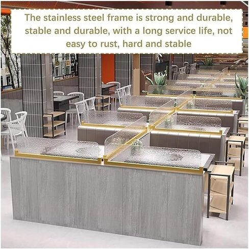 TIST Stainless Steel Privacy Screen Partitions for Catering Areas Semi-Transparent Glass Restaurant Screen Partitions, Semi-Privacy Screen Partitions for Offices, Hotels and Bars(Gold,39.4x11.8in) in Saudi Arabia