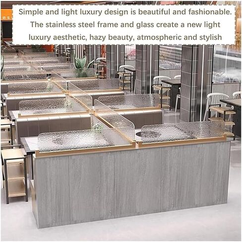 TIST Stainless Steel Privacy Screen Partitions for Catering Areas Semi-Transparent Glass Restaurant Screen Partitions, Semi-Privacy Screen Partitions for Offices, Hotels and Bars(Gold,39.4x11.8in) in Saudi Arabia