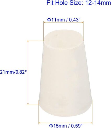 Solid Rubber Stopper, 6 Pcs Solid Rubber Bungs Laboratory Pipe Tank Bottle Sealing Plug Tapered Bung 19-26mm Diameter Soft Flexible White Lab Stoppers 4# in Saudi Arabia