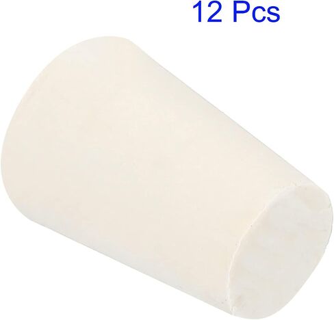 Solid Rubber Stopper, 6 Pcs Solid Rubber Bungs Laboratory Pipe Tank Bottle Sealing Plug Tapered Bung 19-26mm Diameter Soft Flexible White Lab Stoppers 4# in Saudi Arabia