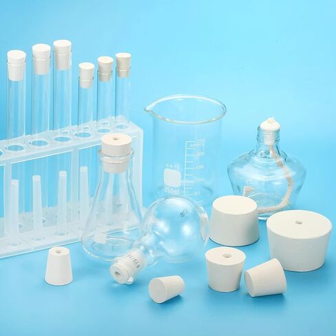 Solid Rubber Stopper, 6 Pcs Solid Rubber Bungs Laboratory Pipe Tank Bottle Sealing Plug Tapered Bung 19-26mm Diameter Soft Flexible White Lab Stoppers 4# in Saudi Arabia