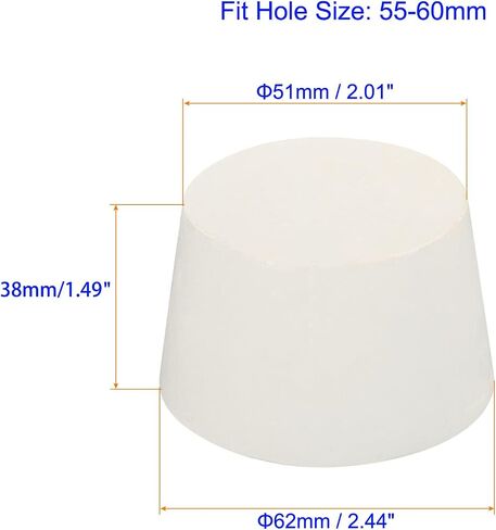 Solid Rubber Stopper, 6 Pcs Solid Rubber Bungs Laboratory Pipe Tank Bottle Sealing Plug Tapered Bung 19-26mm Diameter Soft Flexible White Lab Stoppers 4# in Saudi Arabia