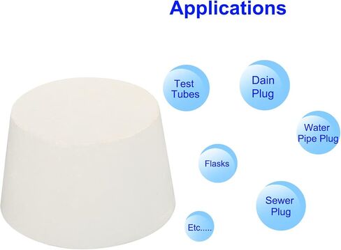 Solid Rubber Stopper, 6 Pcs Solid Rubber Bungs Laboratory Pipe Tank Bottle Sealing Plug Tapered Bung 19-26mm Diameter Soft Flexible White Lab Stoppers 4# in Saudi Arabia