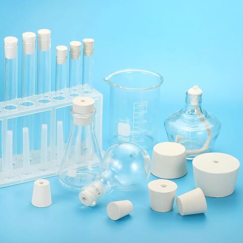 Solid Rubber Stopper, 6 Pcs Solid Rubber Bungs Laboratory Pipe Tank Bottle Sealing Plug Tapered Bung 19-26mm Diameter Soft Flexible White Lab Stoppers 4# in Saudi Arabia
