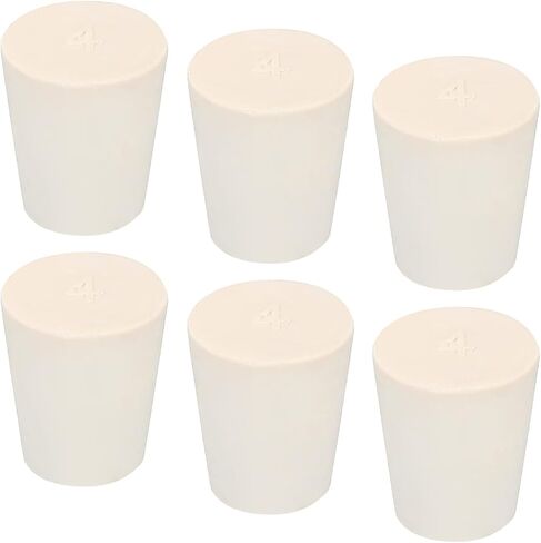 Solid Rubber Stopper, 6 Pcs Solid Rubber Bungs Laboratory Pipe Tank Bottle Sealing Plug Tapered Bung 19-26mm Diameter Soft Flexible White Lab Stoppers 4# in Saudi Arabia