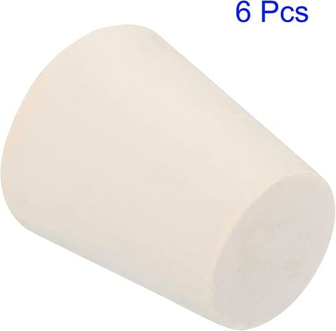 Solid Rubber Stopper, 6 Pcs Solid Rubber Bungs Laboratory Pipe Tank Bottle Sealing Plug Tapered Bung 19-26mm Diameter Soft Flexible White Lab Stoppers 4# in Saudi Arabia