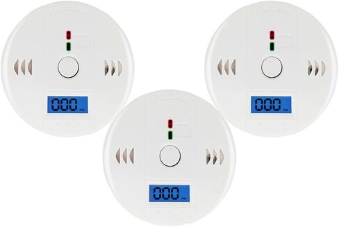 كاشف أول أكسيد الكربون ، إنذار أول أكسيد الكربون ، كاشف ثاني أكسيد الكربون مع شاشة LCD الرقمية ، تعمل بالبطارية ، ثلاث حزم in Kuwait