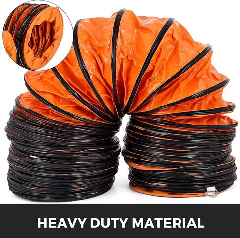 HappyBuy 7.6m/25ft PVC ، قطر قطر مرن 8 بوصة لمروحة العادم ، واستخدام التهوية in Saudi Arabia