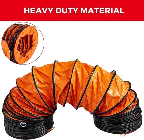 HappyBuy 25ft PVC خرطوم قناة مرنة لـ 10 "مروحة عادم منفاخ فائدة ، تهوية HVAC in Saudi Arabia
