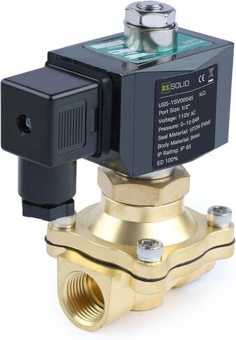 الولايات المتحدة الصلبة 1/2 "صمام الملف اللولبي النحاسي - 110 فولت AC ، مفتوحة عادة ، 145 رطل/بوصة مربعة صمام كهربائي للمياه ، الهواء ، الديزل in Kuwait