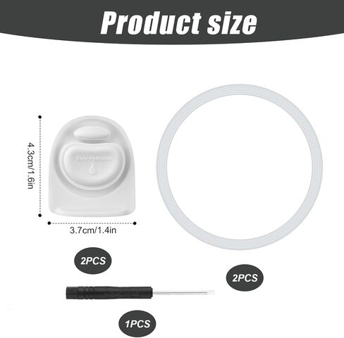 2pcs حلقة ختم الزجاجة و 2pcs سدادة الاستبدال لـ Owala freesip 24oz 32oz ، سيليكون خالٍ من BPA o حلقة زجاجة ماء أعلى أجزاء غطاء المطاط لأوهالا 16/19/22/32/40oz ملحقات قابس الحشية (أبيض) in Saudi Arabia
