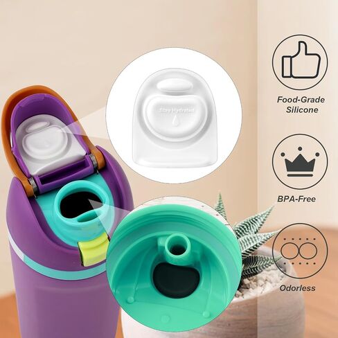 2pcs حلقة ختم الزجاجة و 2pcs سدادة الاستبدال لـ Owala freesip 24oz 32oz ، سيليكون خالٍ من BPA o حلقة زجاجة ماء أعلى أجزاء غطاء المطاط لأوهالا 16/19/22/32/40oz ملحقات قابس الحشية (أبيض) in Saudi Arabia