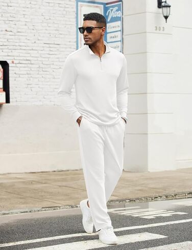COOFANDY Men's Tracksuits 2 Piece Casual Athletic Sweatsuit Quarter Zip Pullover Long Sleeve Running Sport Outfits in Kuwait