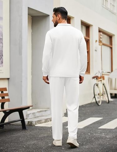 COOFANDY Men's Tracksuits 2 Piece Casual Athletic Sweatsuit Quarter Zip Pullover Long Sleeve Running Sport Outfits in Kuwait