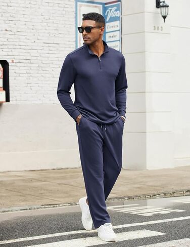 COOFANDY Men's Tracksuits 2 Piece Casual Athletic Sweatsuit Quarter Zip Pullover Long Sleeve Running Sport Outfits in Kuwait