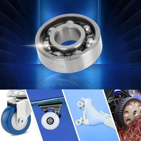 ACROPIX 6201 Deep Groove Ball Bearings P0 12x32x10mm Lubricated Bearings Open Type Silver Tone Scooter Skateboard Wheel - Pack of 2 in Saudi Arabia