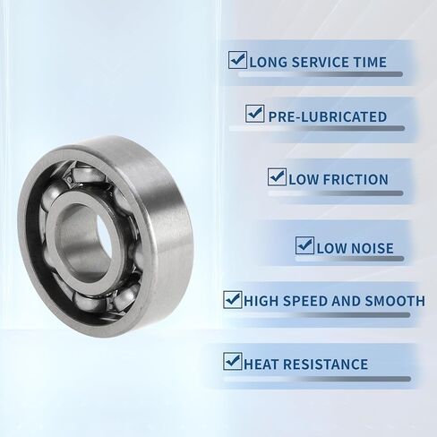 ACROPIX 6201 Deep Groove Ball Bearings P0 12x32x10mm Lubricated Bearings Open Type Silver Tone Scooter Skateboard Wheel - Pack of 2 in Saudi Arabia