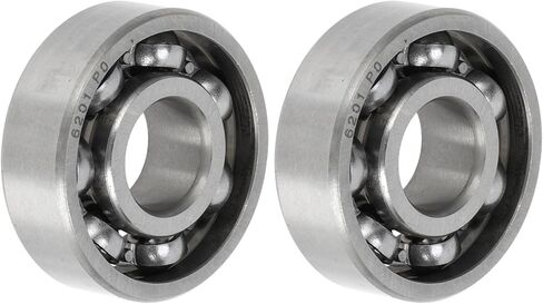Acropix 6201 محامل كرة أخدود عميقة P0 12x32x10mm محامل مشحمة مفتوحة نوع Silver Scooter Skater Wheel - حزمة 2 in Kuwait