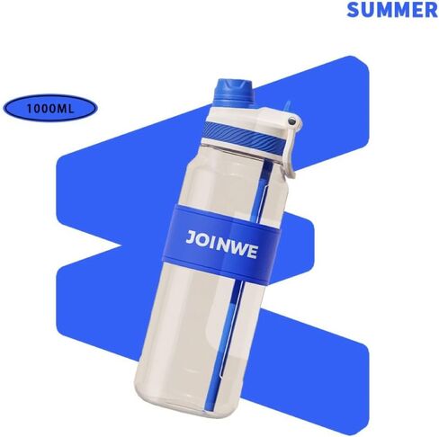 ZZT 34 OZ زجاجات مياه بلاستيكية ، زجاجة مياه رياضية مع قش ، مقاومة للتسرب ، شرب مزدوج ， زجاجة مياه رياضية للنشاط الداخلي والخارجي (الأخضر) in Kuwait