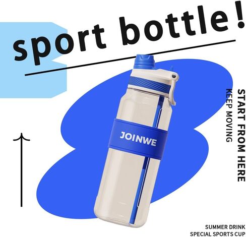 ZZT 34 OZ زجاجات مياه بلاستيكية ، زجاجة مياه رياضية مع قش ، مقاومة للتسرب ، شرب مزدوج ， زجاجة مياه رياضية للنشاط الداخلي والخارجي (الأخضر) in Kuwait