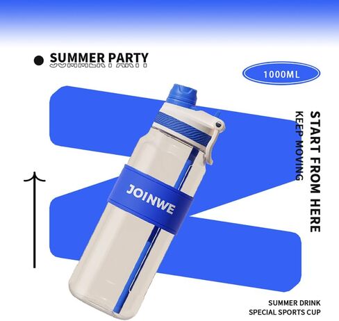 ZZT 34 OZ زجاجات مياه بلاستيكية ، زجاجة مياه رياضية مع قش ، مقاومة للتسرب ، شرب مزدوج ， زجاجة مياه رياضية للنشاط الداخلي والخارجي (الأخضر) in Kuwait