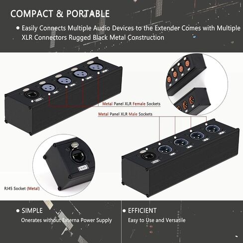 Upgraded 4 Channel 3 Pin Multi Network XLR Cable Breakout for Stage Sound Lighting and Recording Studio XLR Male and Female to RJ45 Ethercon with Colorfull Sockets (VT-C1021-C1022) in Kuwait