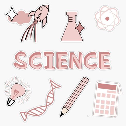 Peach Science School Subject Pack Sticker Vinyl Waterproof Sticker Decal Car Laptop Wall Window Bumper Sticker 5" in Saudi Arabia