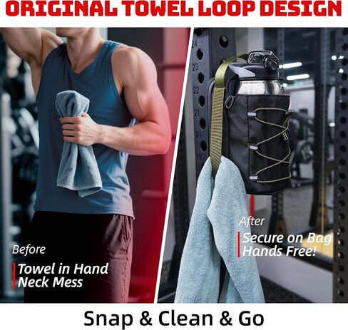 Magnetic Gym Bag - 11LB Ultra-Strong Force, Large 50oz Bottle Holder with Towel Loop, Magnetic Gym Water Bottle Bag For Gym Fitness, Workout, Outdoor in Saudi Arabia