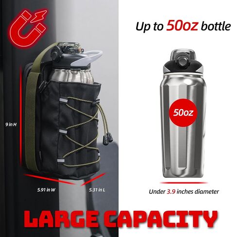 Magnetic Gym Bag - 11LB Ultra-Strong Force, Large 50oz Bottle Holder with Towel Loop, Magnetic Gym Water Bottle Bag For Gym Fitness, Workout, Outdoor in Saudi Arabia