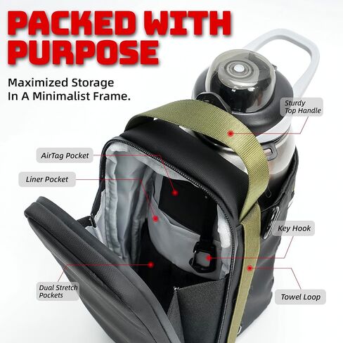 Magnetic Gym Bag - 11LB Ultra-Strong Force, Large 50oz Bottle Holder with Towel Loop, Magnetic Gym Water Bottle Bag For Gym Fitness, Workout, Outdoor in Saudi Arabia