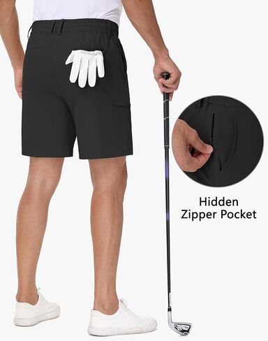 JWM Men's 7" Golf Shorts with 6 Pockets - Stretchy Lightweight Hiking Hybrid Work Dress Short Casual Breathable Quick Dry in Kuwait