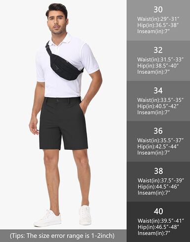 JWM Men's 7" Golf Shorts with 6 Pockets - Stretchy Lightweight Hiking Hybrid Work Dress Short Casual Breathable Quick Dry in Kuwait